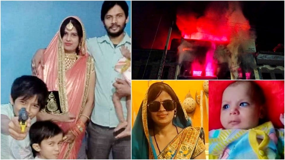 six members burnt alive of a family in house fire in firozabad