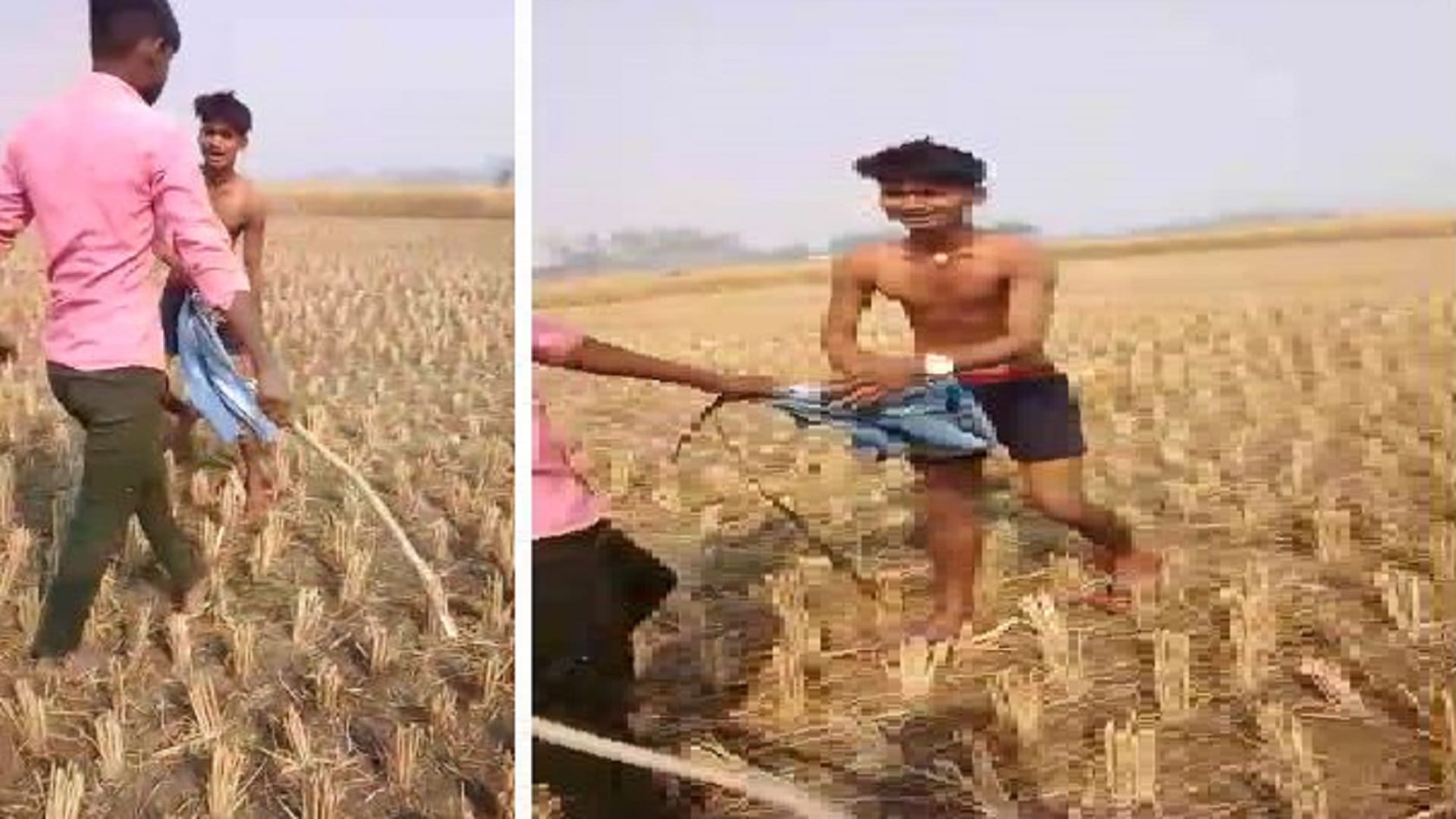 PHOTOS: Uproar over sharing sister's number, stripped off young man's clothes and beat him with belt-sticks