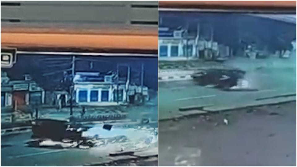 Road accident in Jodhpur SUV car jumped on road Viral Video Rajasthan