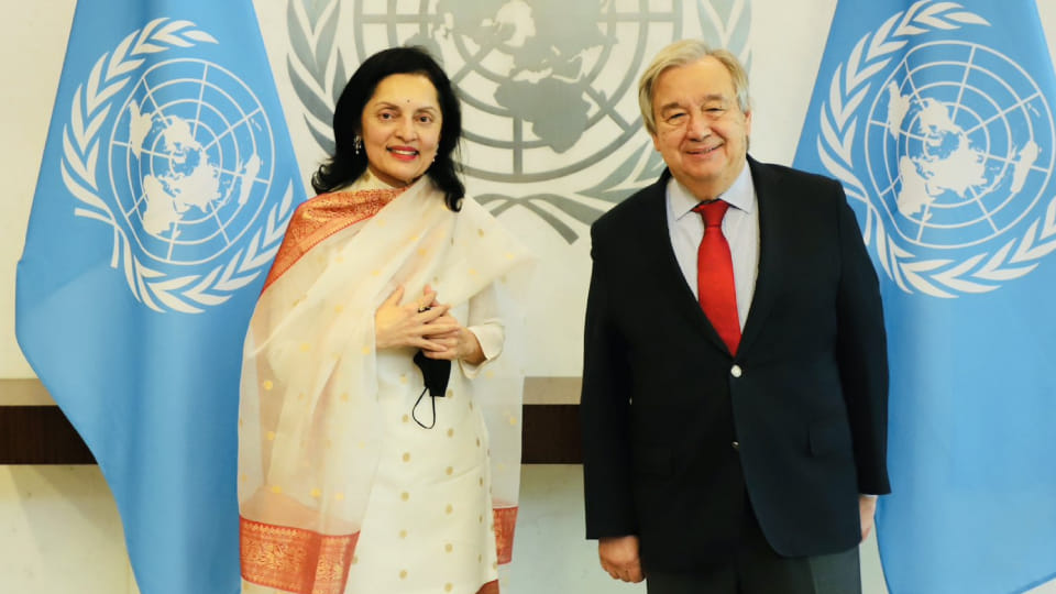 Ruchira Kamboj met Secretary-General Antonio Guterres ahead of India's December Presidency in UNSC