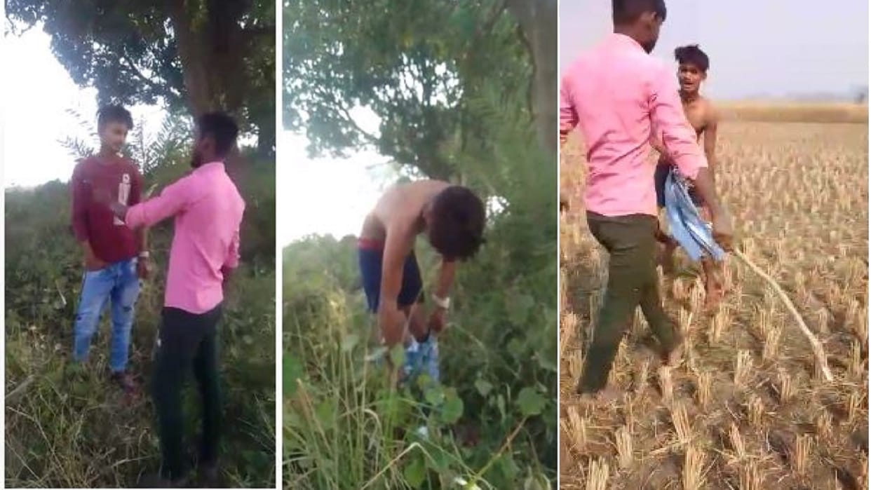 PHOTOS: Uproar over sharing sister's number, stripped off young man's clothes and beat him with belt-sticks