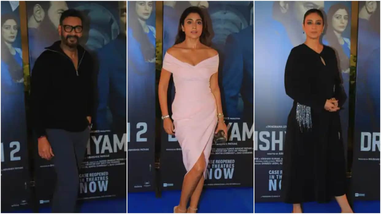 Drishyam 2 Ajay Devgn Tabu shriya saran ishita dutta Anupam Kher spotted at film success party