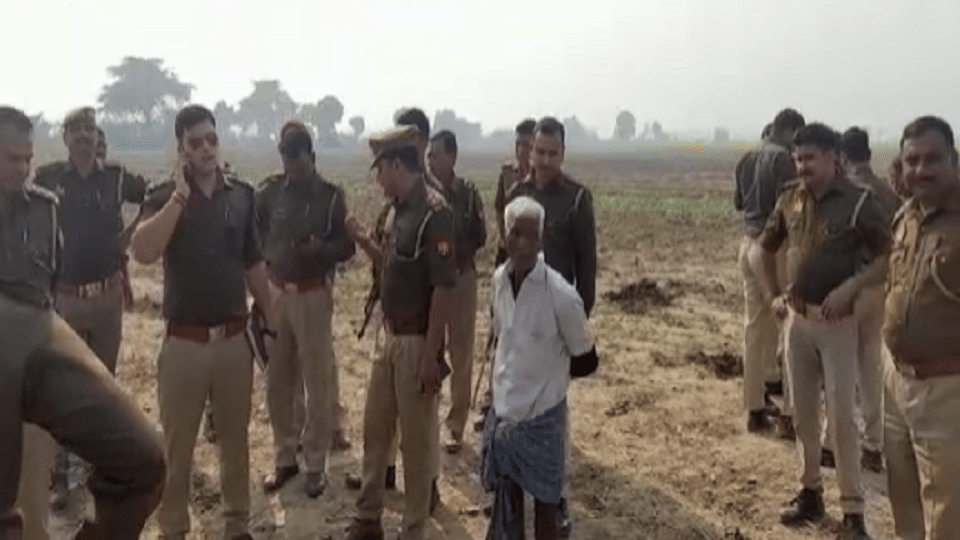 set fire in accused house after young man murder by tractor harrow in etah