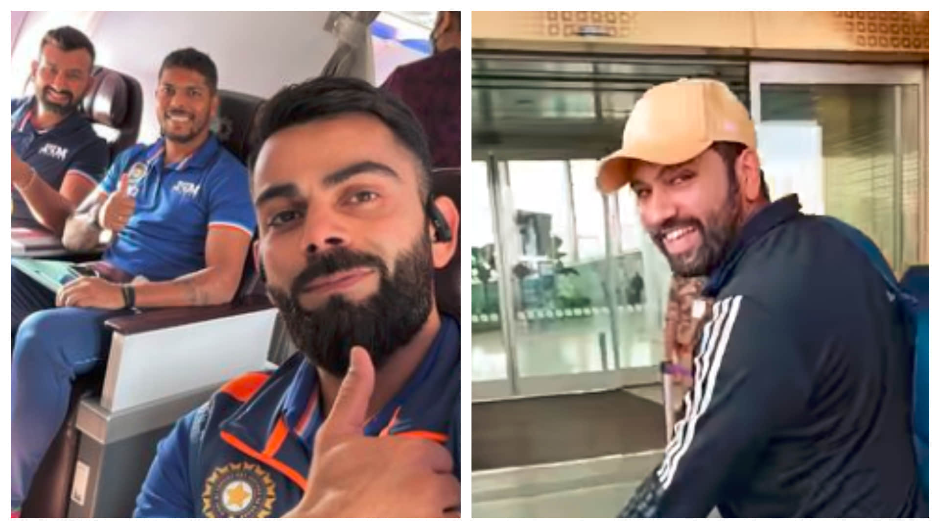 Indian team reached Bangladesh with Virat kohli kl rahul Rohit Sharma funny style at the airport watch video