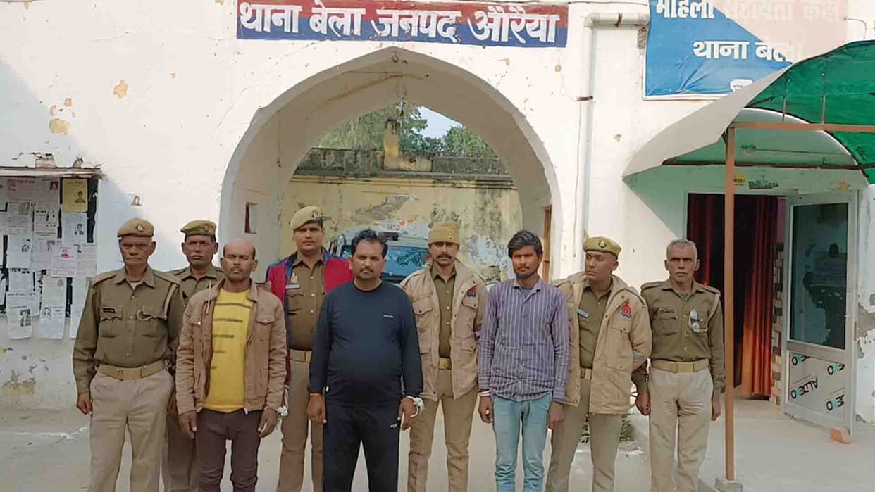 Auraiya: Five robbers caught in police encounter