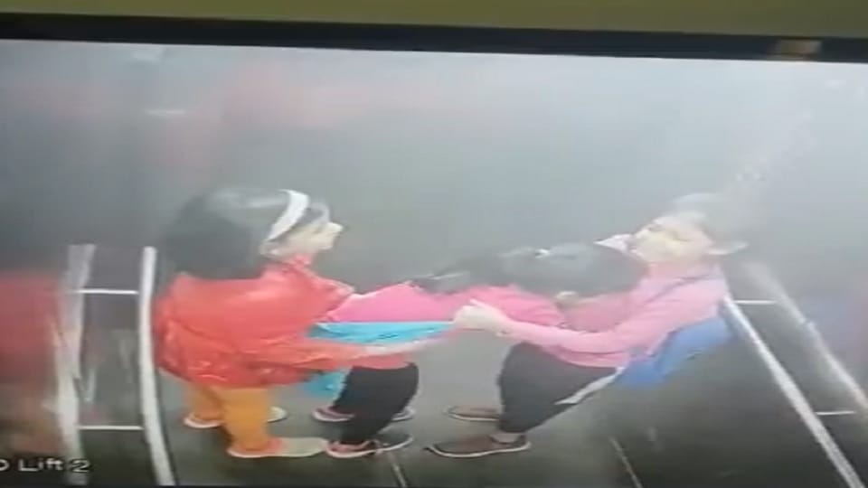 Three girls stuck in lift for 25 minutes in Ghaziabad video of incident goes viral