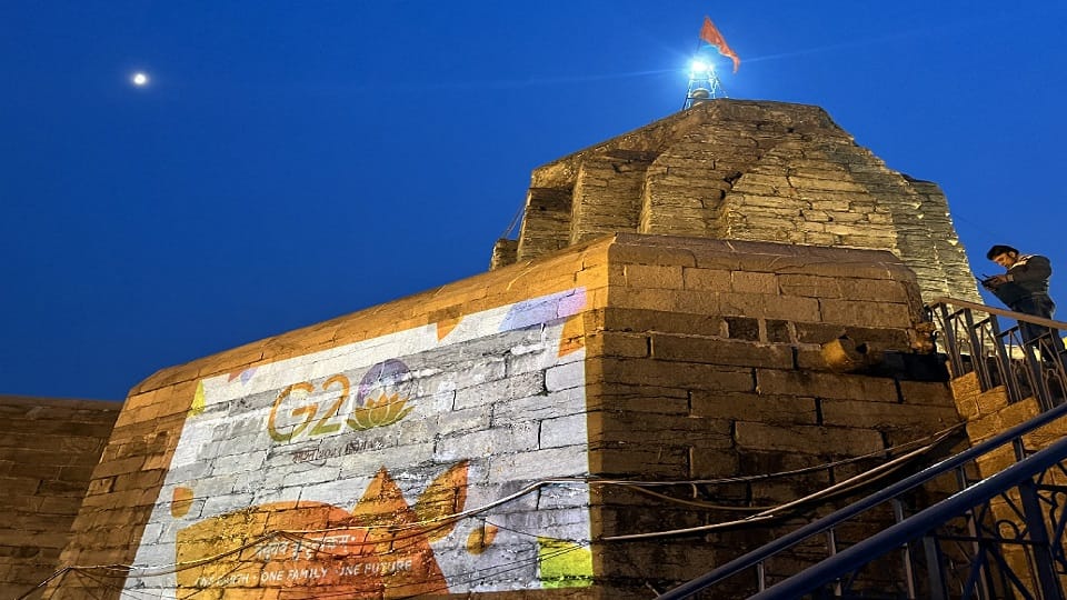 Jammu Kashmir: G20 logo shines on Shankaracharya temple in Srinagar