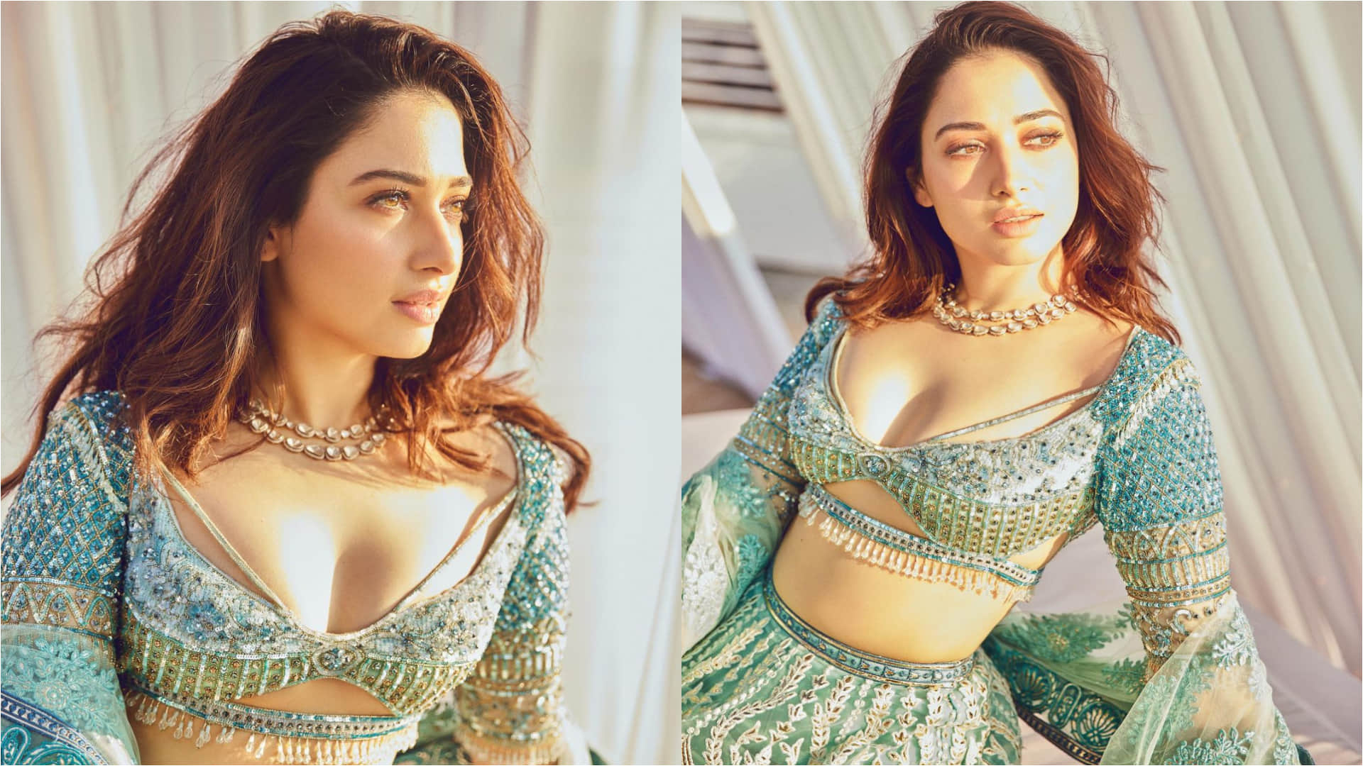 tamannaah bhatia ombre lehenga with stunning blouse design beauty breathtaking