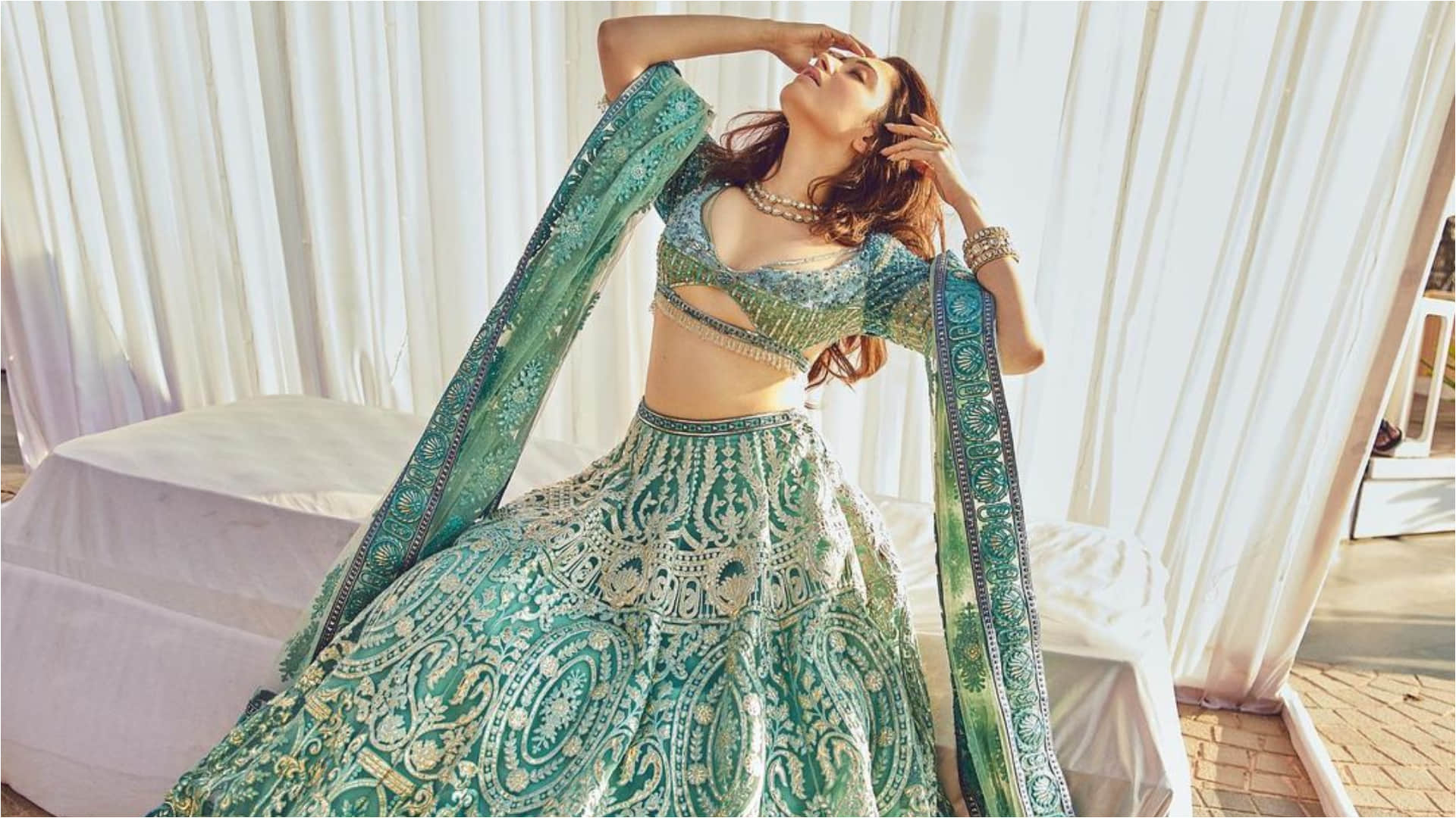 tamannaah bhatia ombre lehenga with stunning blouse design beauty breathtaking