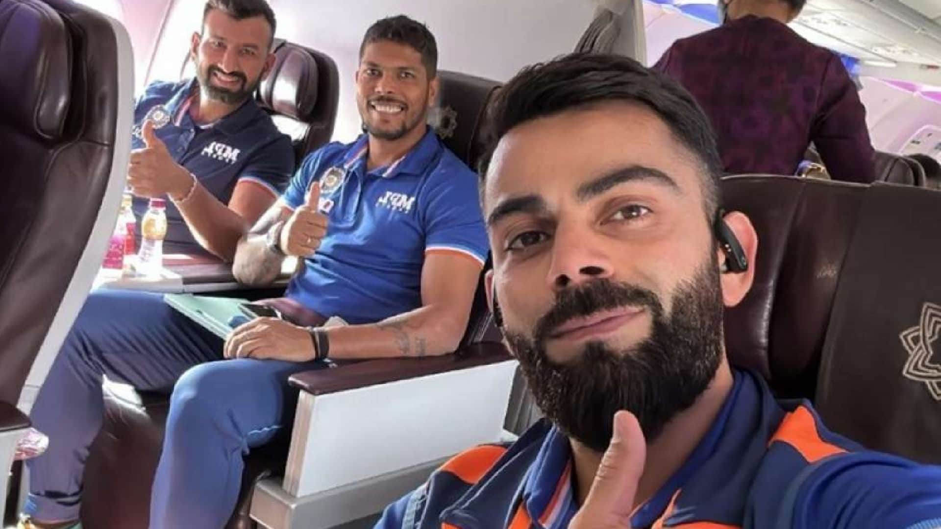 Indian team reached Bangladesh with Virat kohli kl rahul Rohit Sharma funny style at the airport watch video