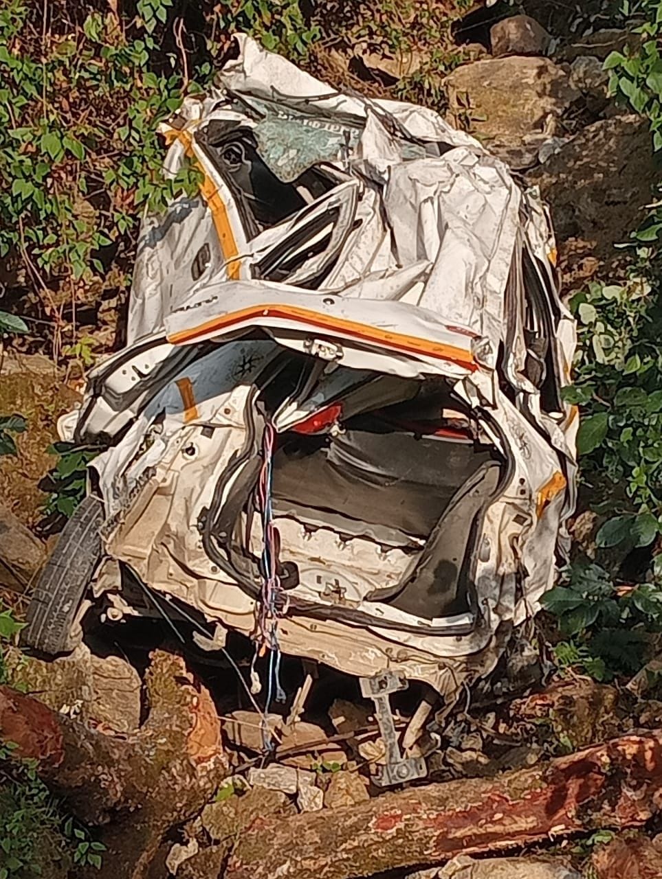 Car Falls In Trench