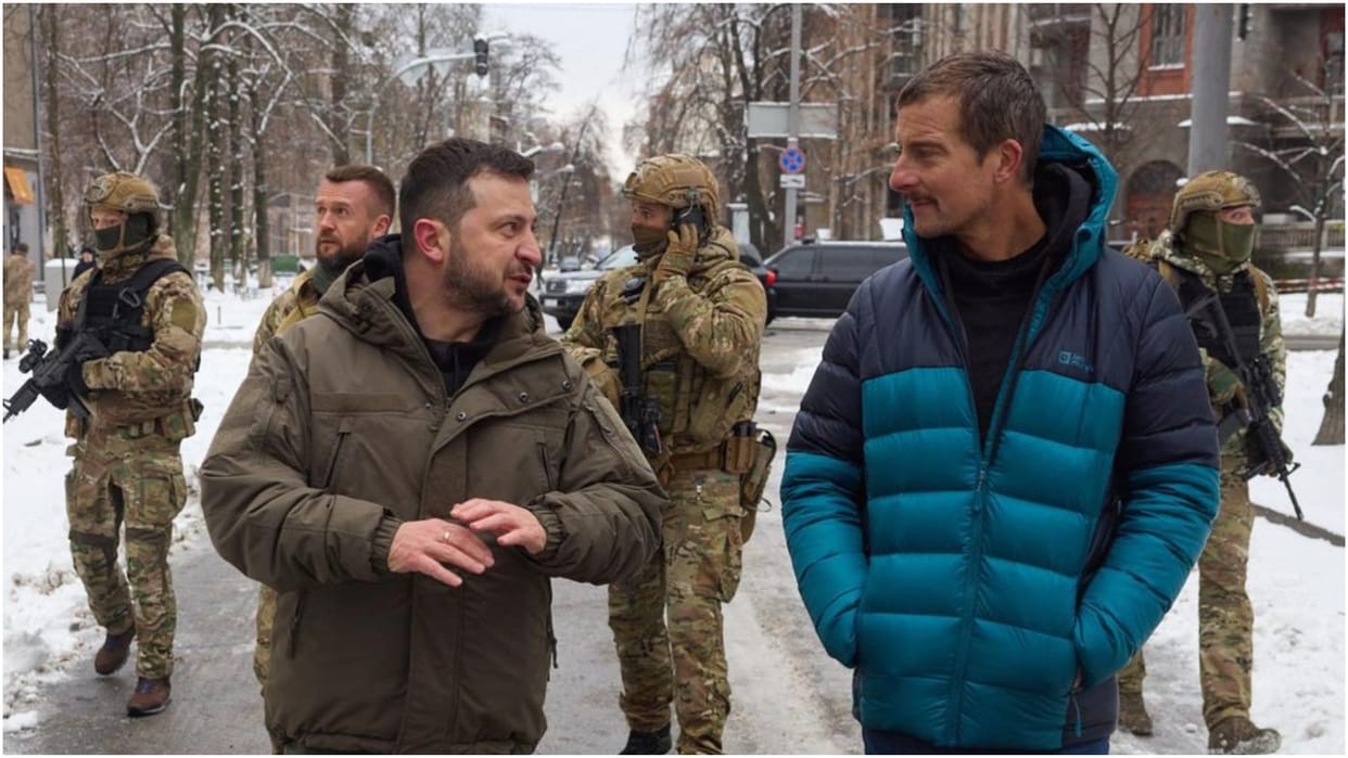 Bear Grylls met Ukraine president Volodymyr Zelenskyy will show condition of people in but got so much more