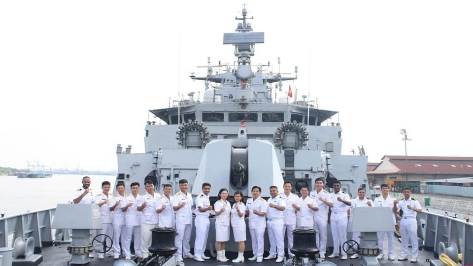 Two Indian Navy ships Shivalik and Kamorta arrived in Ho Chi Minh City Vietnam