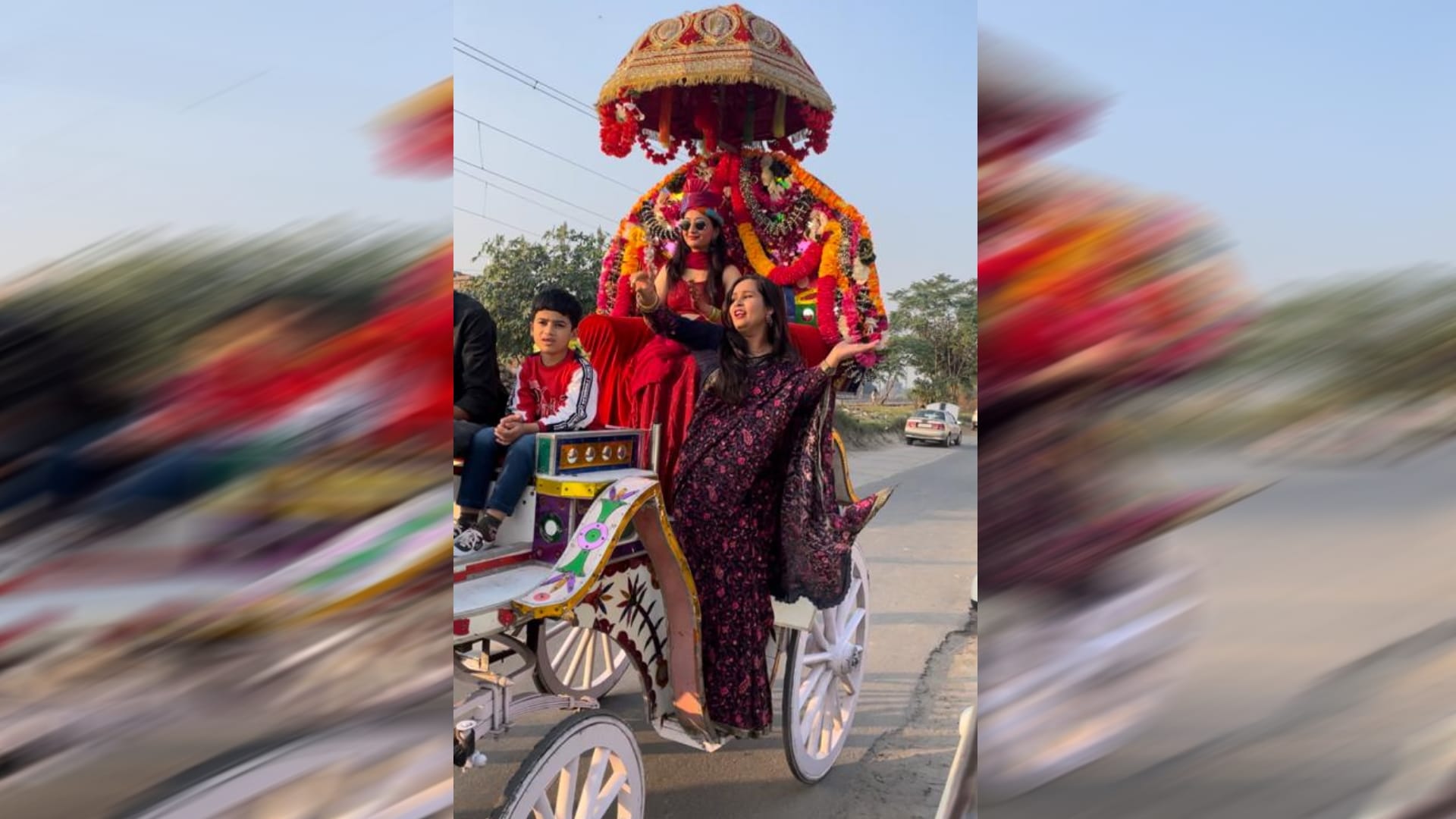 Unique wedding bride horse riding ceremony before wedding procession Kashipur Uttarakhand news in hindi