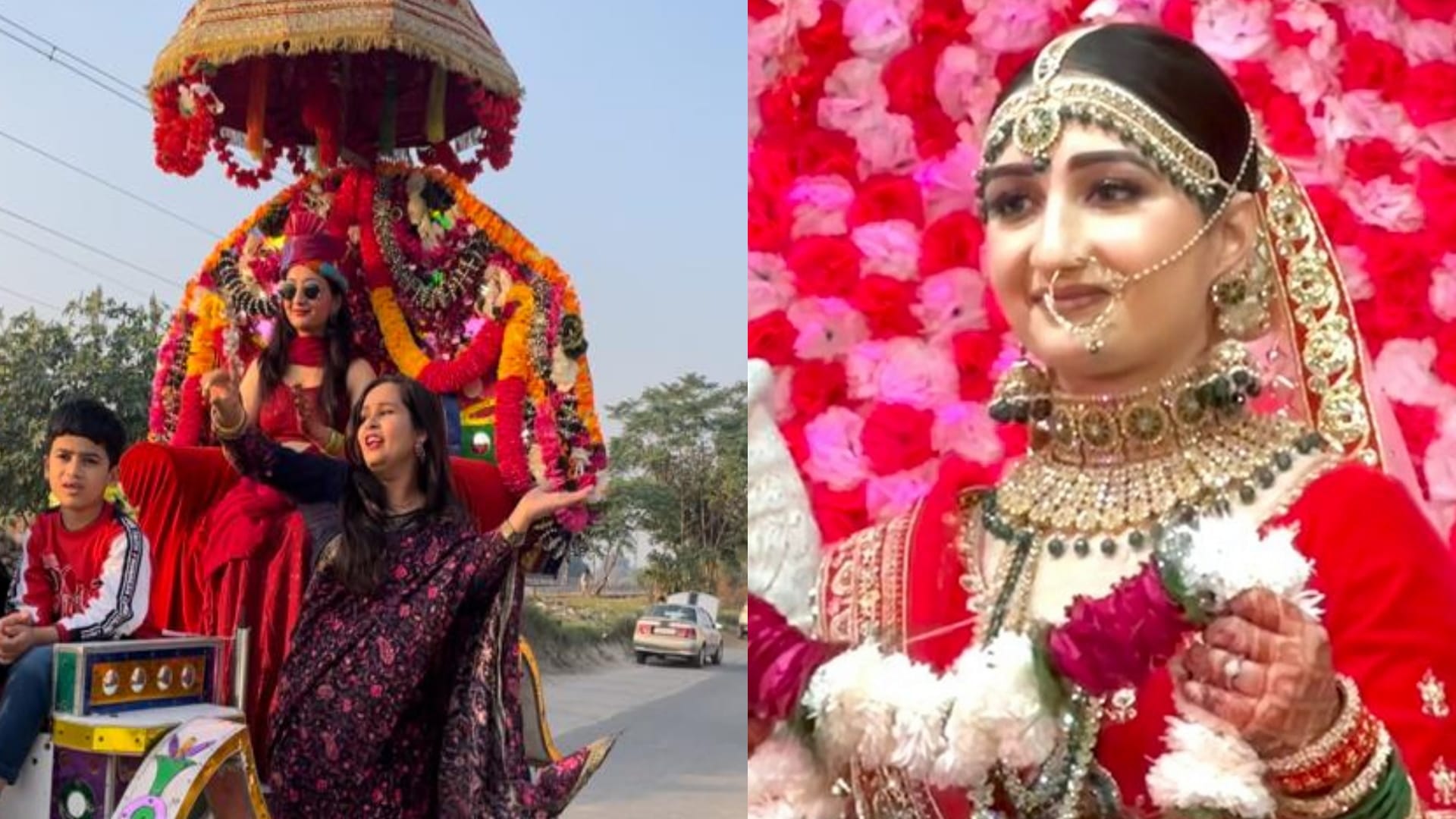 Unique wedding bride horse riding ceremony before wedding procession Kashipur Uttarakhand news in hindi