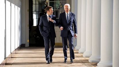 Macron US Trip- French President Emmanuel Macron with US president Joe Biden