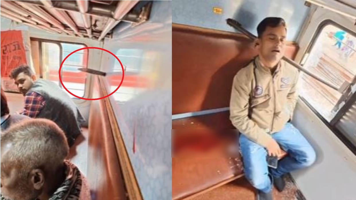 Accident in Nilanchal Express aligarh Iron rod entered the passenger at the speed of bullet