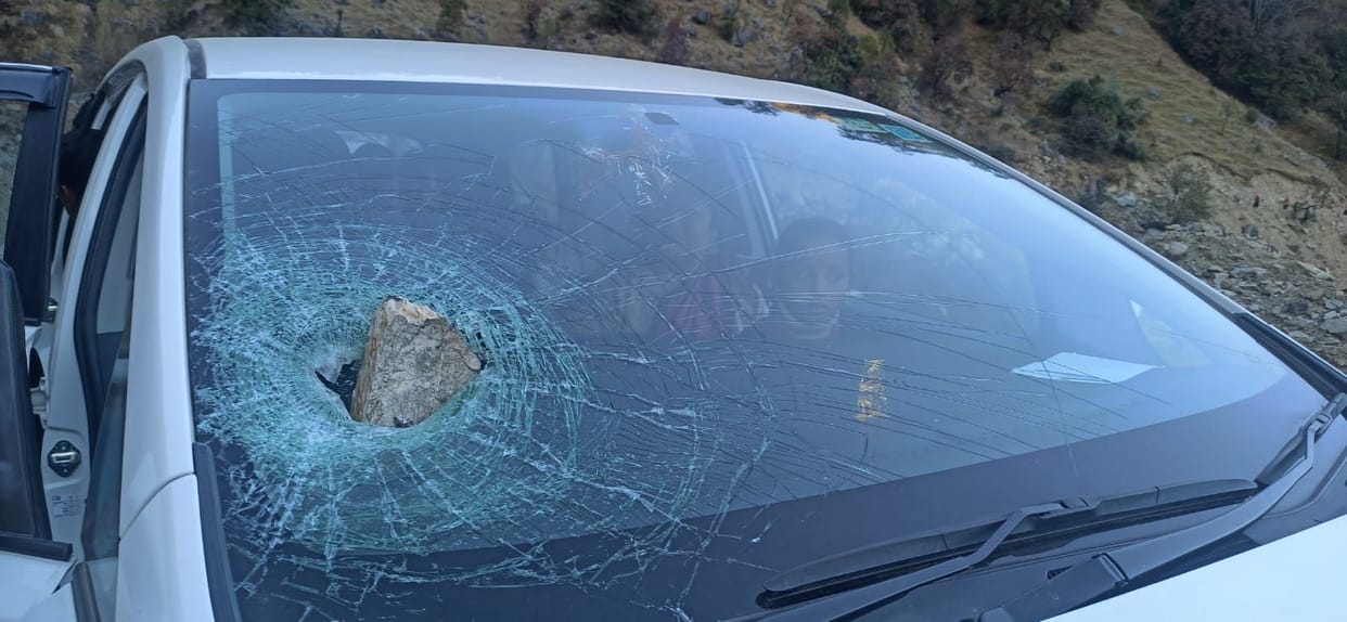 Stone in Bageshwar Car