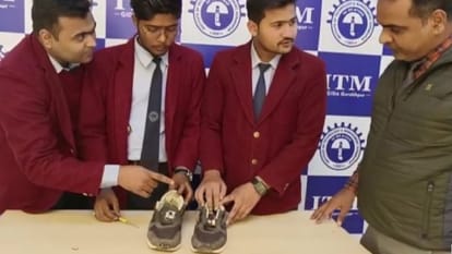 B Tech students of ITM Gida prepared safety shoes