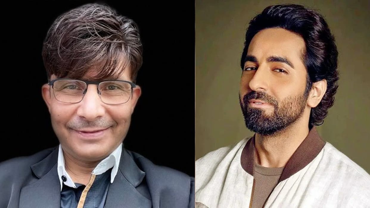 KRK targets again an action hero actor kamaal r khan says Ayushmann Khurrana look like a girl