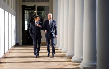 Macron US Trip- French President Emmanuel Macron with US president Joe Biden
