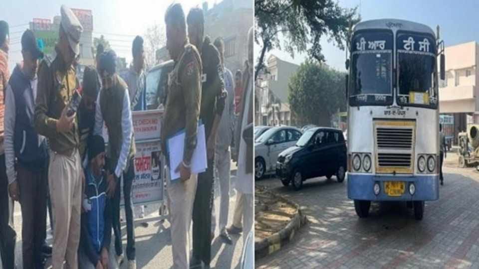 PRTC Bus hit Activa in Jalandhar