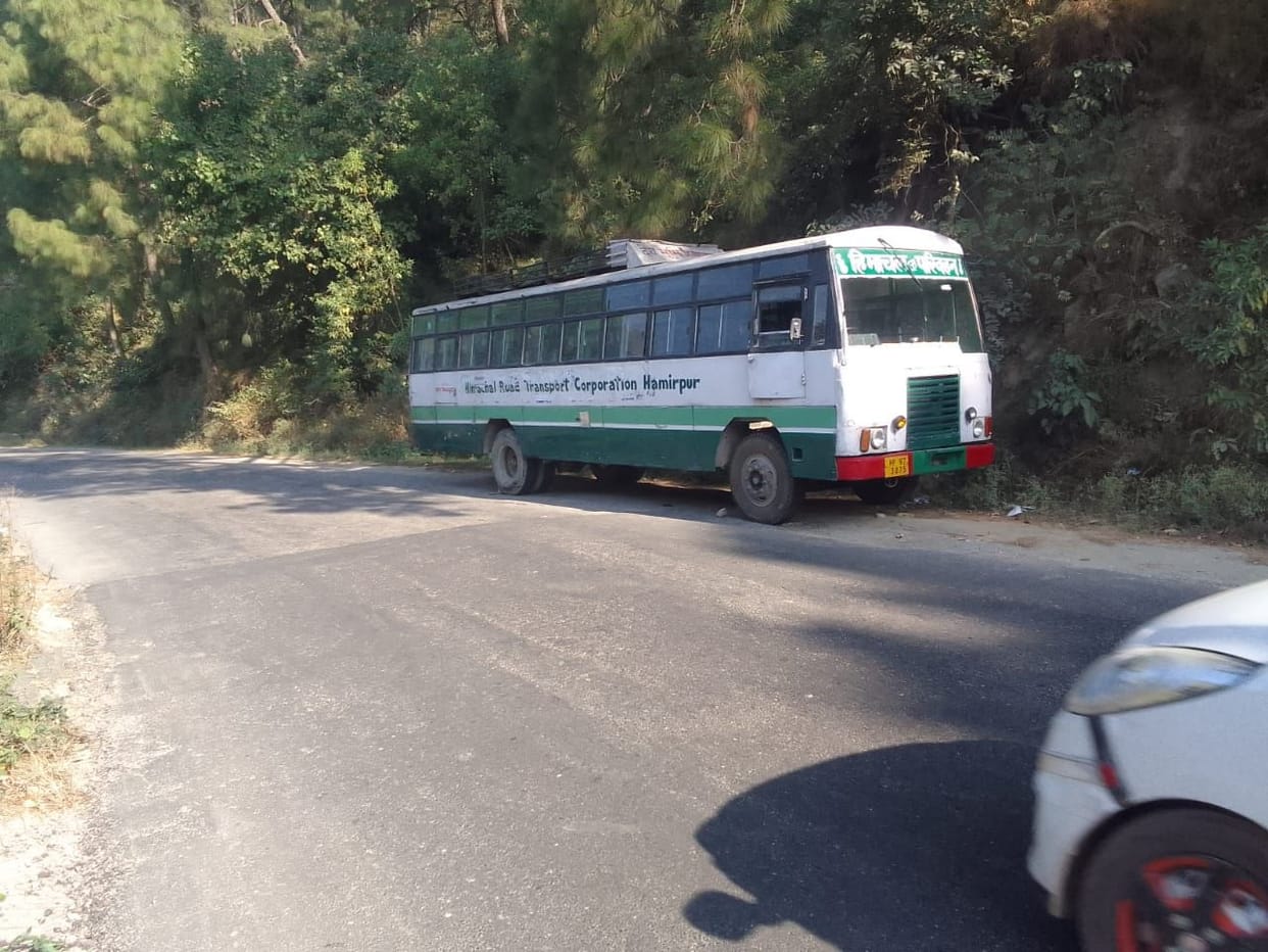 Buses of Himachal Road Transport Corporation gasping in the middle of the journey