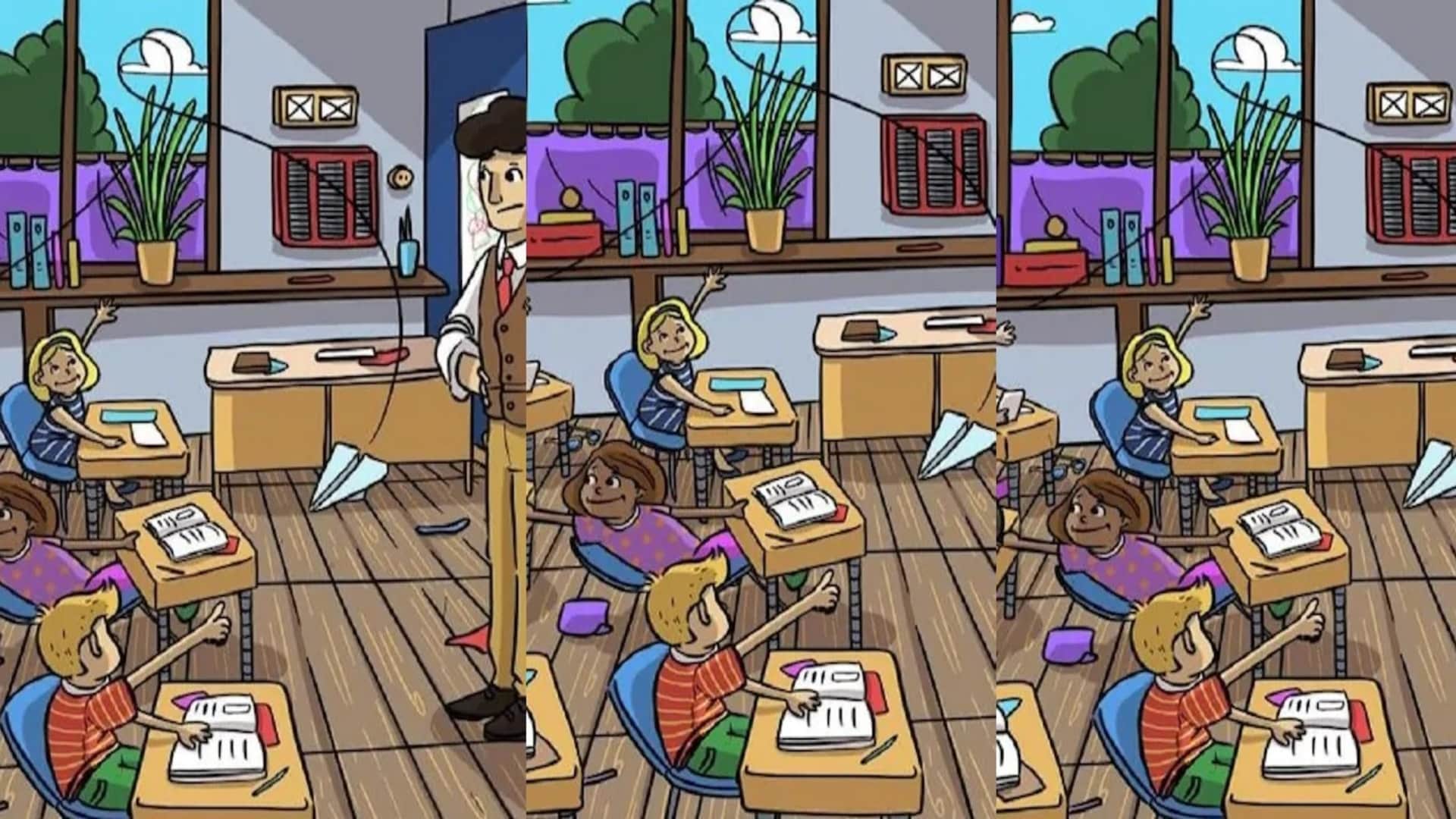 Optical illusion: Spot the hidden spectacles in classroom picture check your brain iq