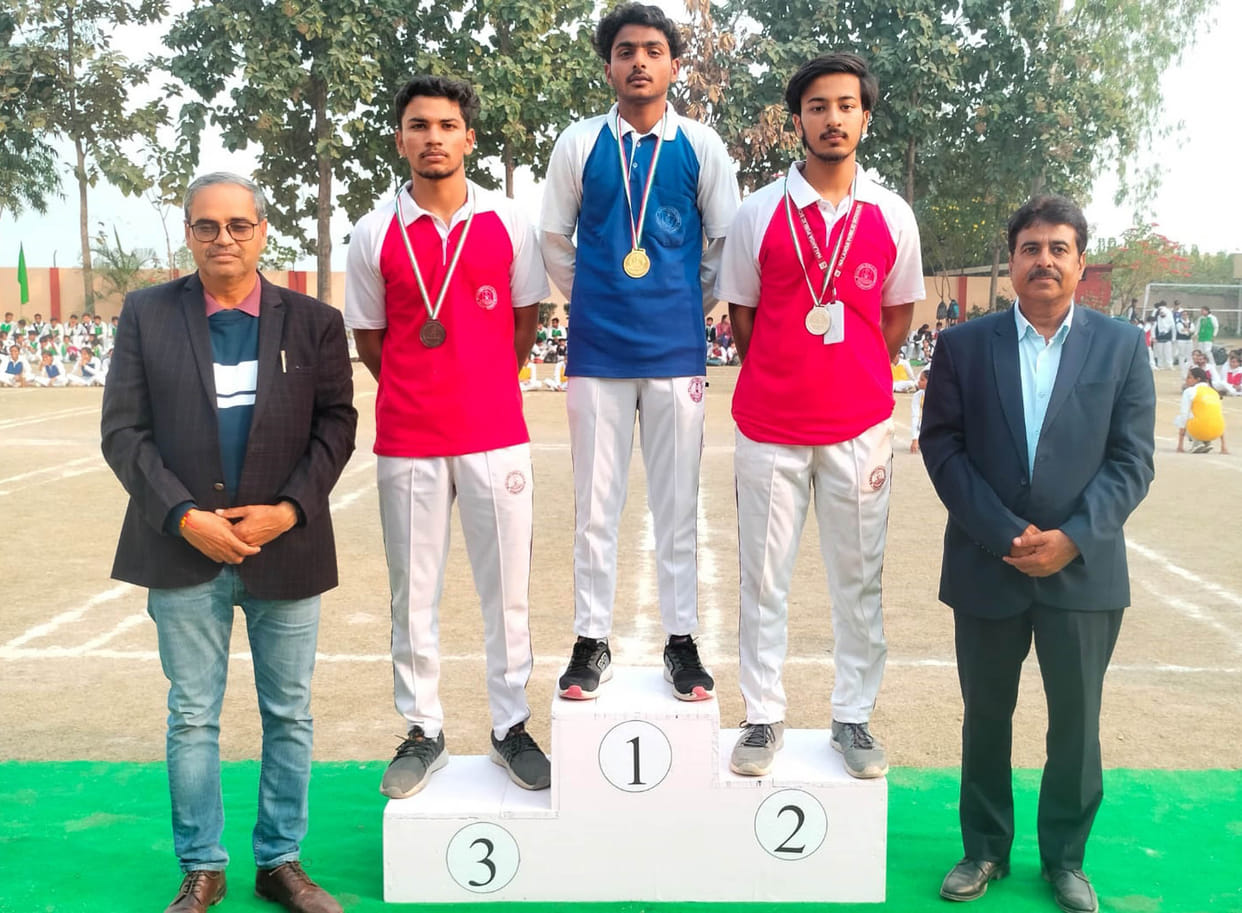 Colorful completion of sports competition, winner honored