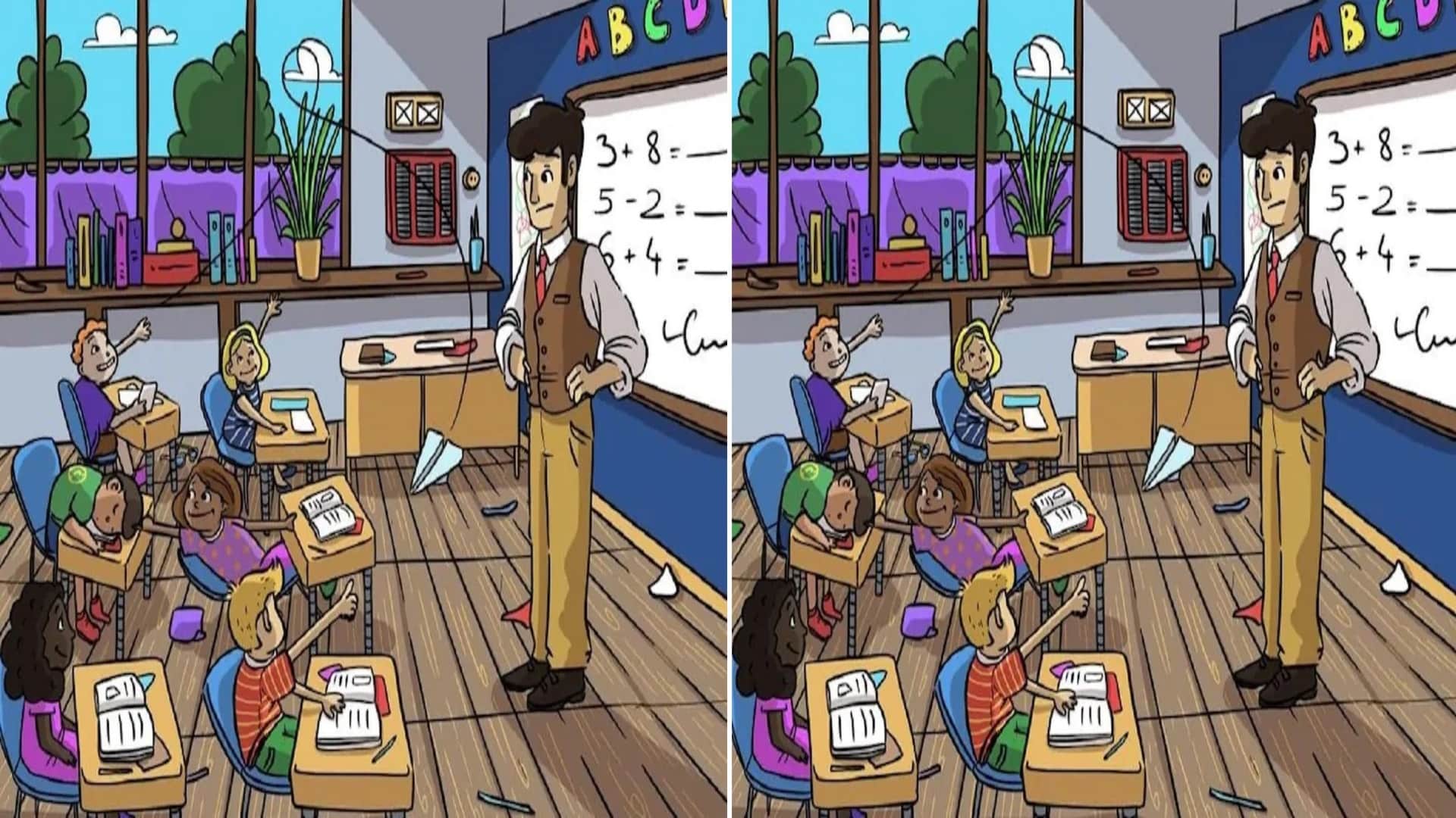 Optical illusion: Spot the hidden spectacles in classroom picture check your brain iq