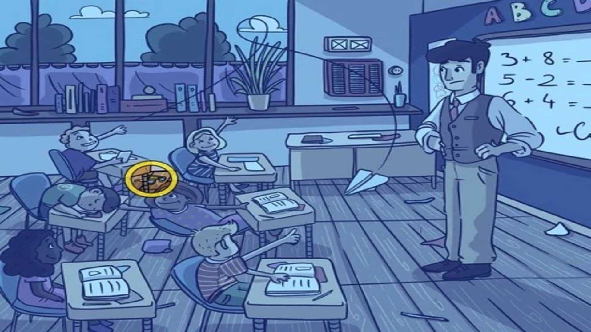 Optical illusion: Spot the hidden spectacles in classroom picture check your brain iq