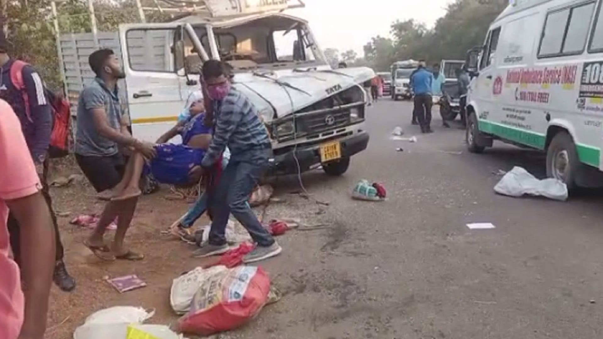 two killed, 36 injured after matador overturned in chhattisgarh kanker