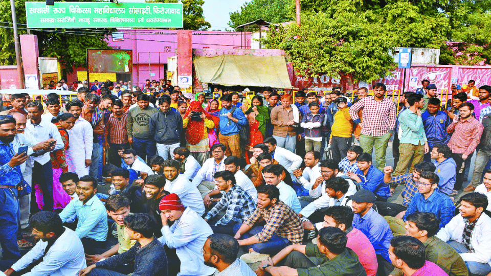NIT-Silchar director Dilip Kumar Baidya met the students who are on an indefinite hunger strike