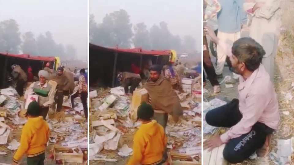 Video of looting apple crates from truck goes viral in Punjab
