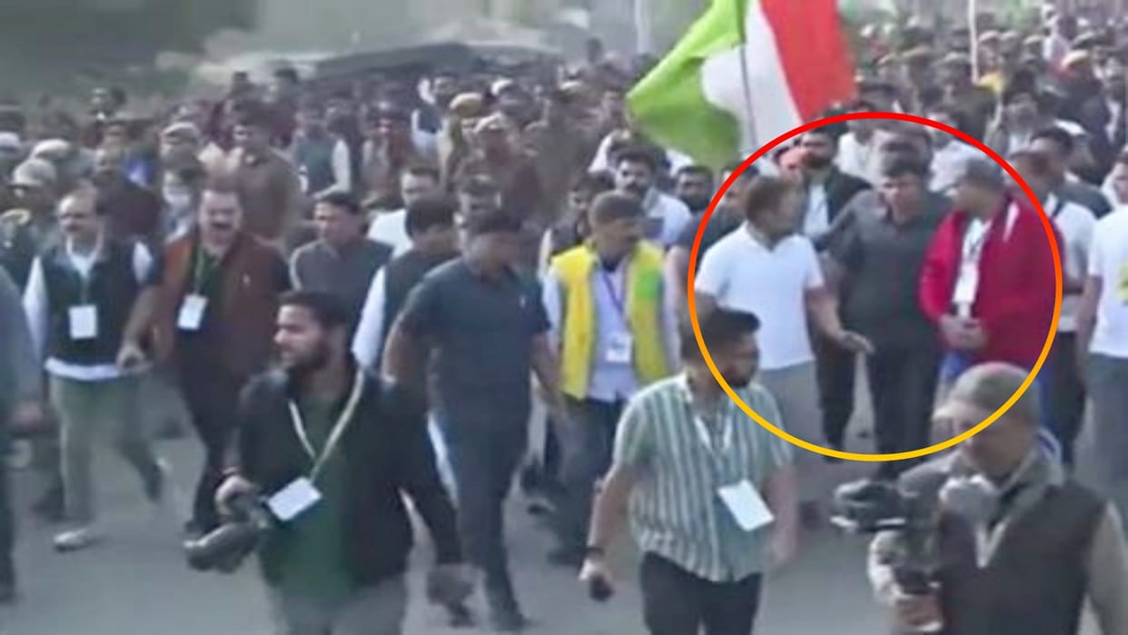 Bharat Jodo Yatra Rahul Gandhi furious at MLA Rafiq Khan Security officer sidelines him