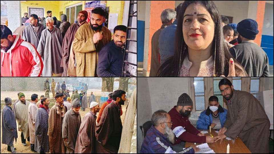 Jammu kashmir DDC elections  Re polling on two seats Hajin-A and Drugmulla news story and photos