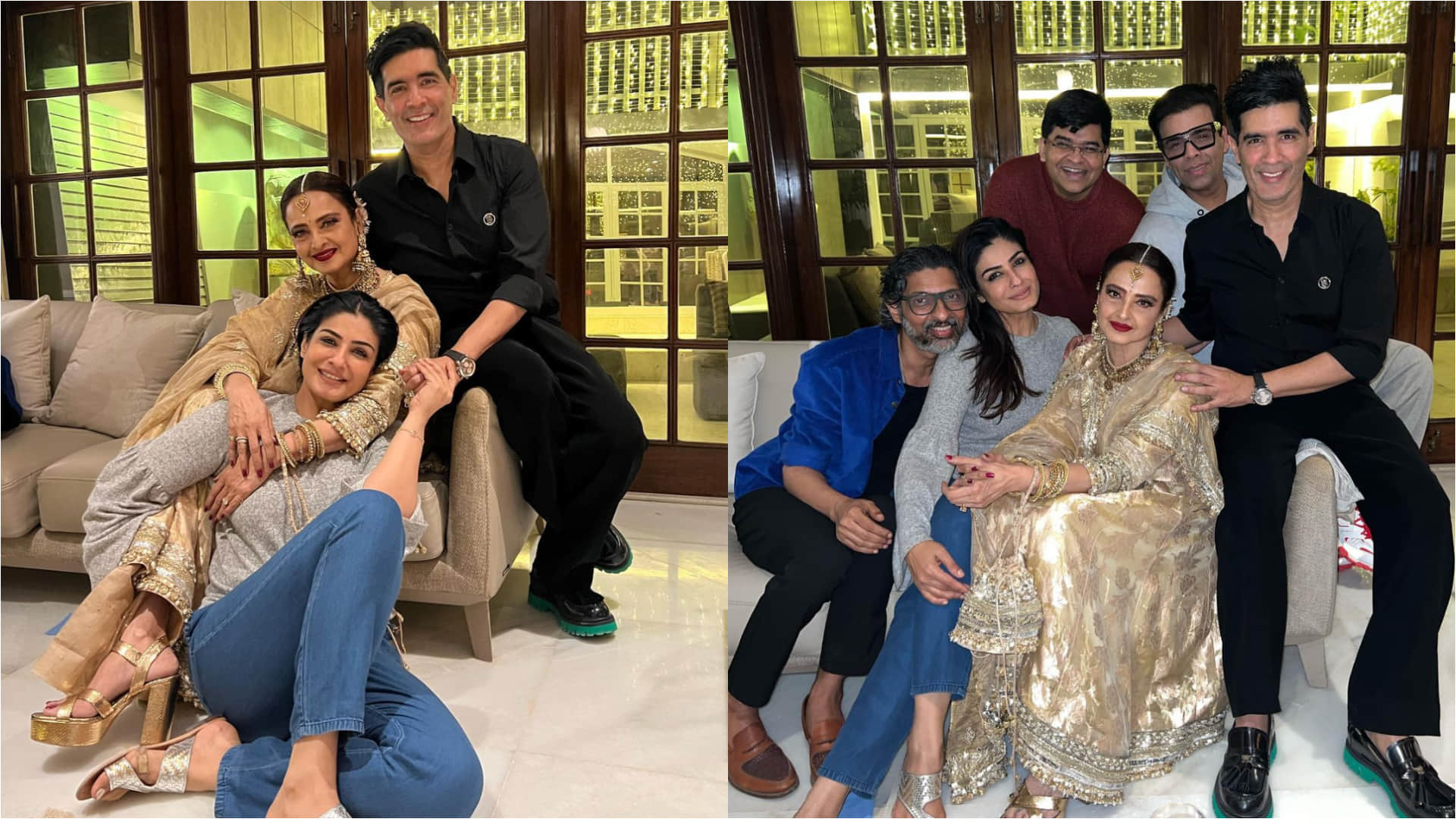 manish malhotra birthday party inside pic rekha steal limelight in evergreen look