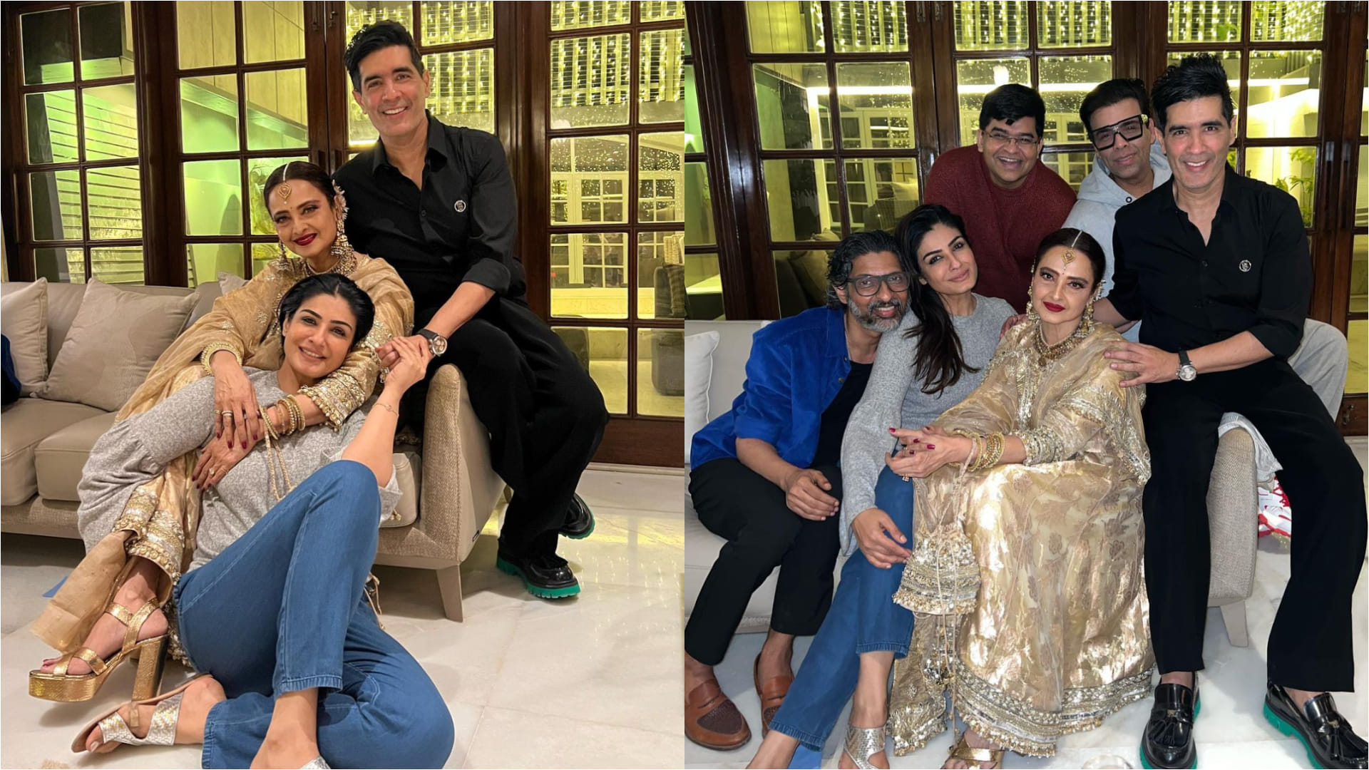 manish malhotra birthday party inside pic rekha steal limelight in evergreen look