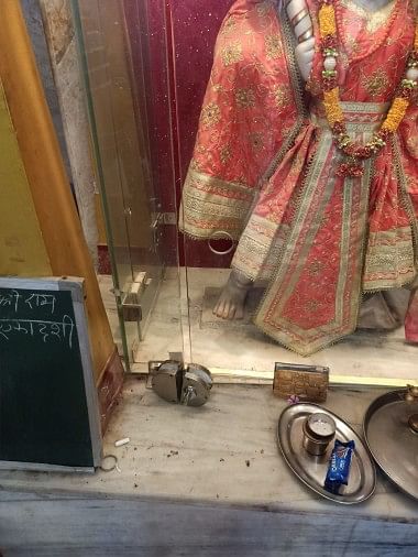 Thieves took cash from donation box along with necklace of notes from Hanuman ji's neck
