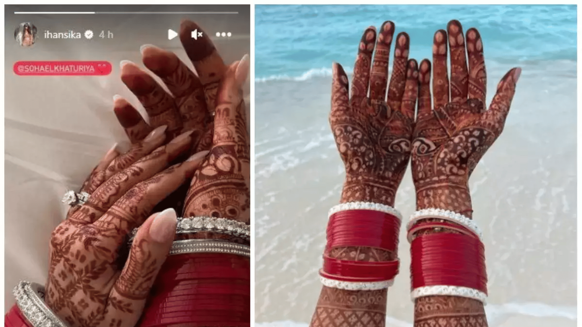 Hansika Motwani wedding pictures viral are they inspired from Katrina Kaif Vicky Kaushal marriage