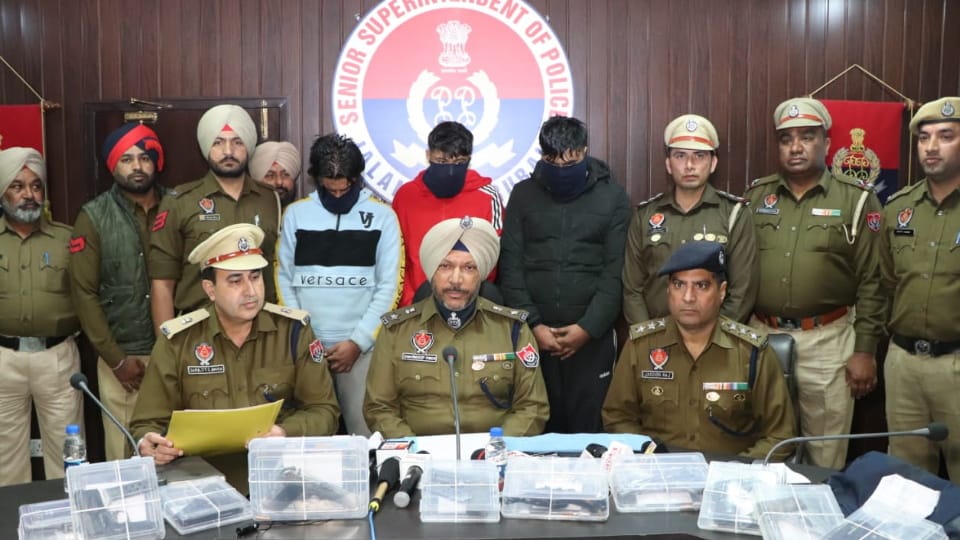 Jalandhar Rural Police arrested three members of gangster Lakhbir Landa gang with weapons