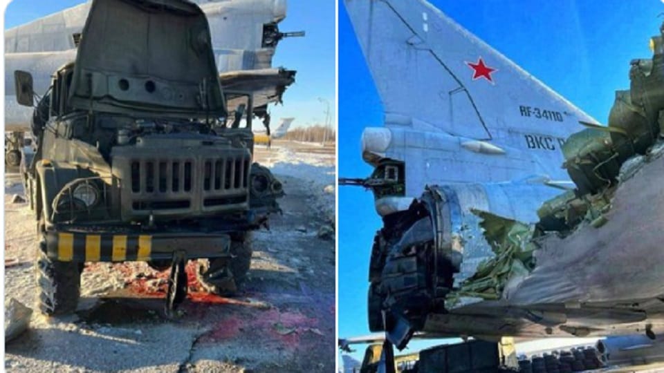 Russian military airfields hit by explosions of Ukraine Drones