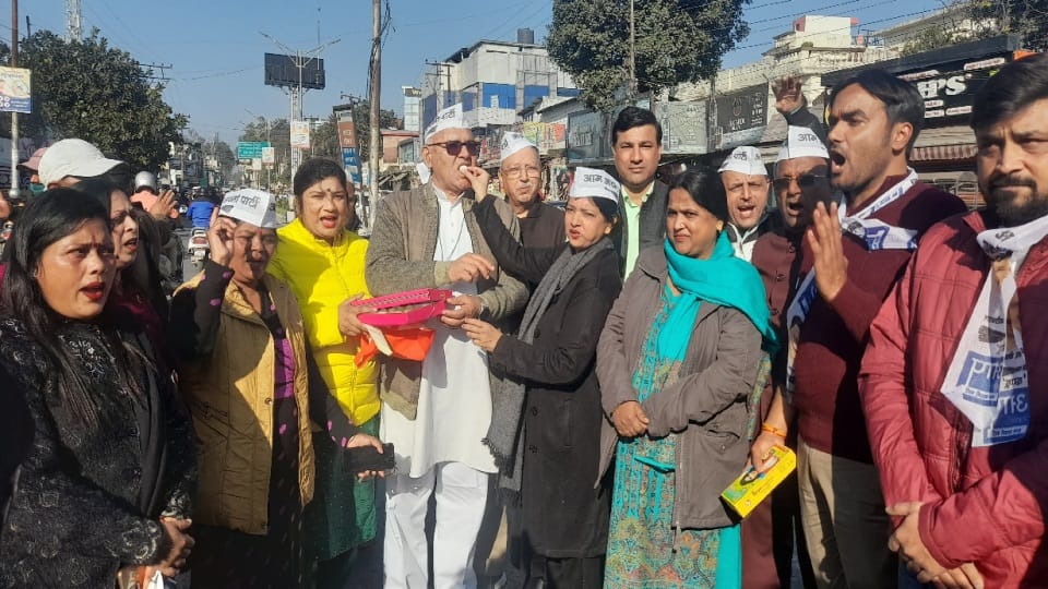 MCD Election Result: Aam aadmi party victory celebrated in Uttarakhand Photos