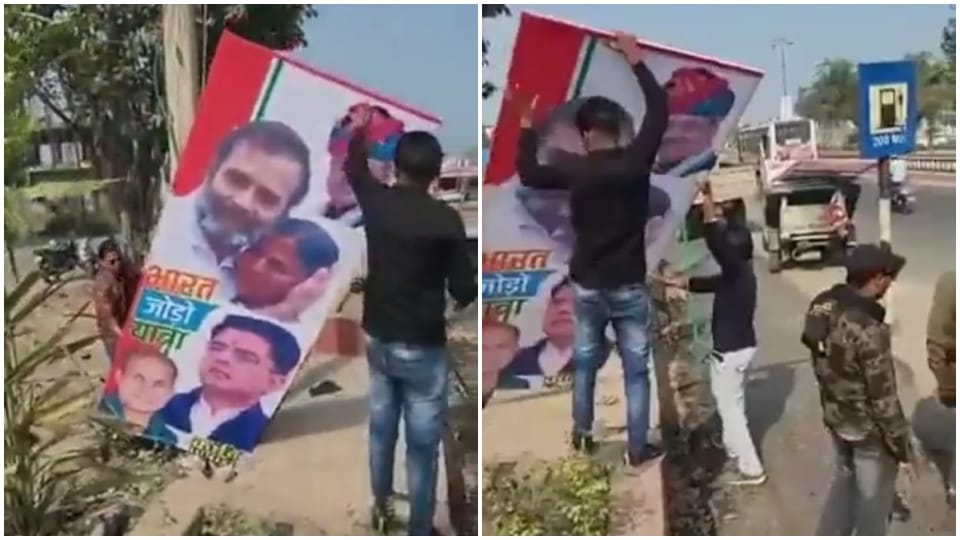 Hoardings of Sachin Pilot removed in Kota Ashok Gehlot Bharat Jodo Yatra;