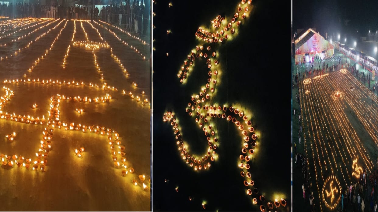Karthikai Deepam celebrated in Kashi, Kashi Tamil Sangamam venue lit up with thousands of lamps