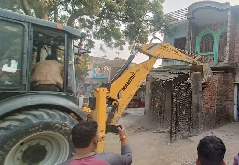 bulldozer on encroachment