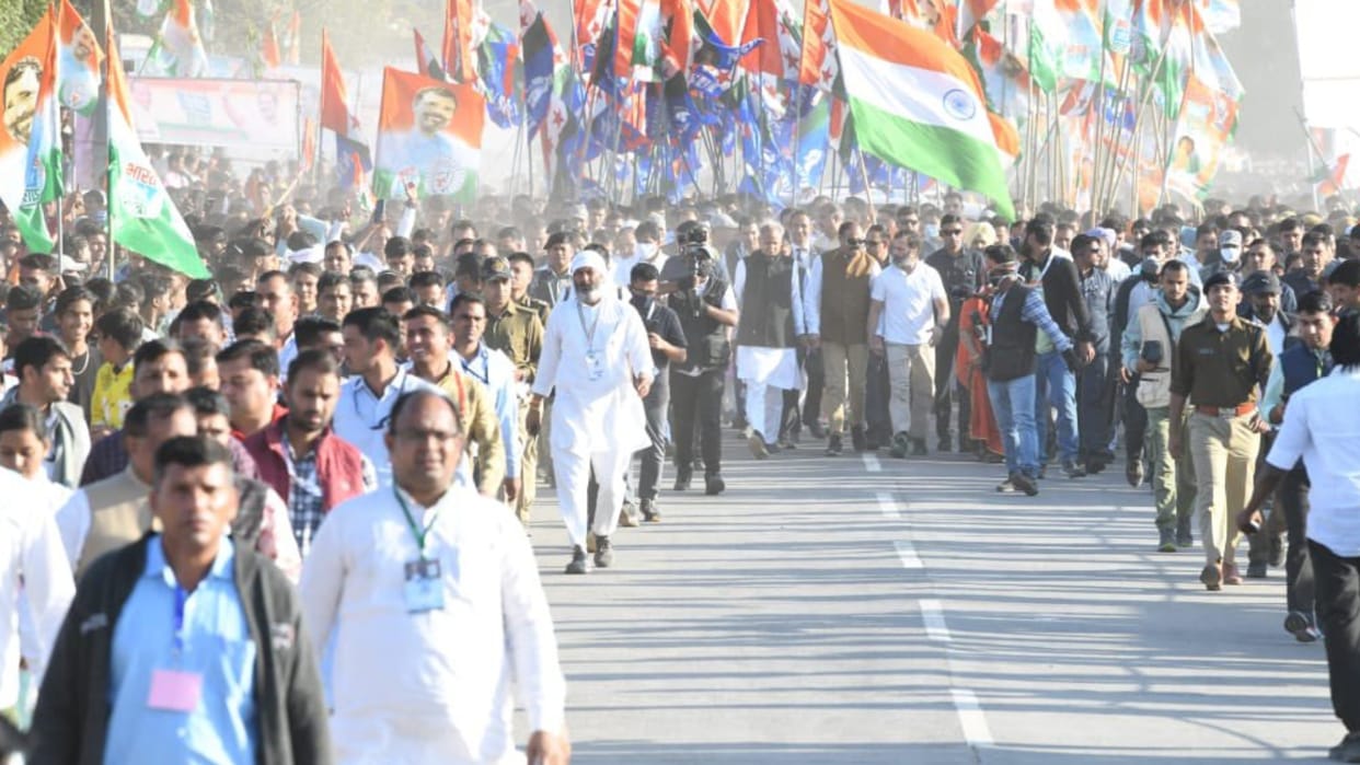 Bharat Jodo Yatra in Rajasthan Rahul Gandhi will walk nonstop today