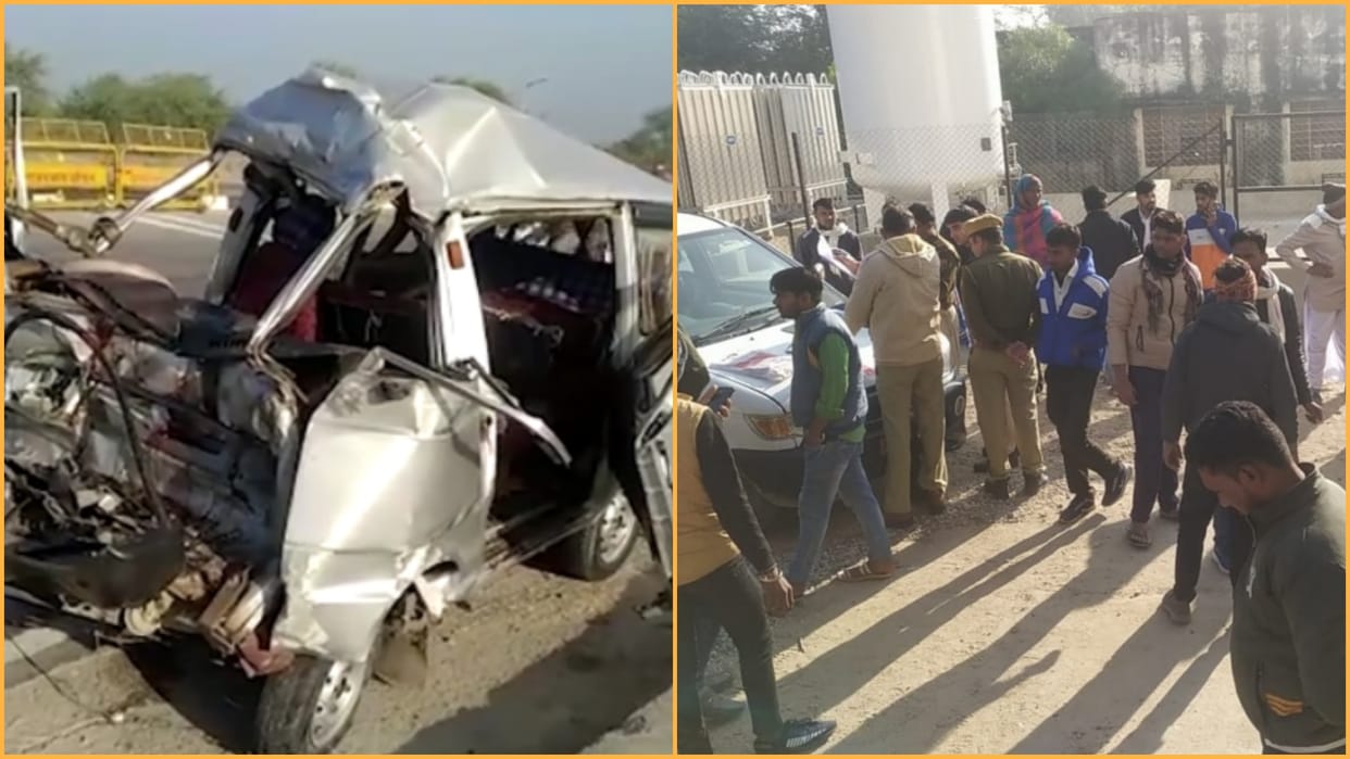 Three died due to truck hit van in Tonk two injured