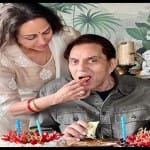 पति धर्मेंद्र को केक खिलातीं सांसद हेमा मालिनी