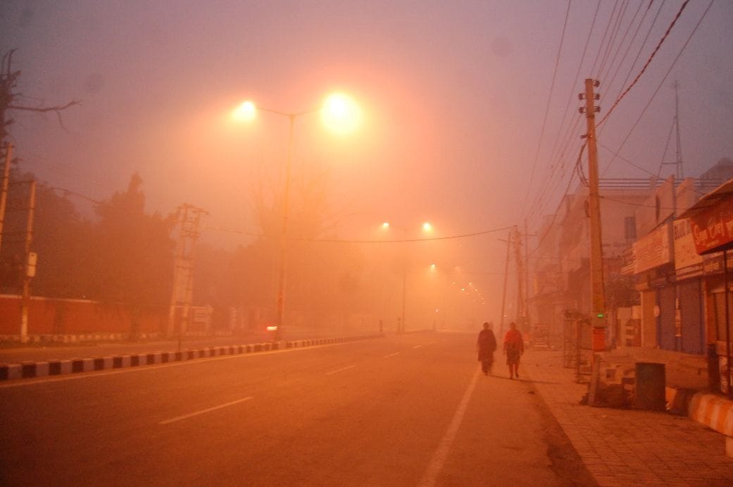 The cold increased the chill, the fog started in the morning